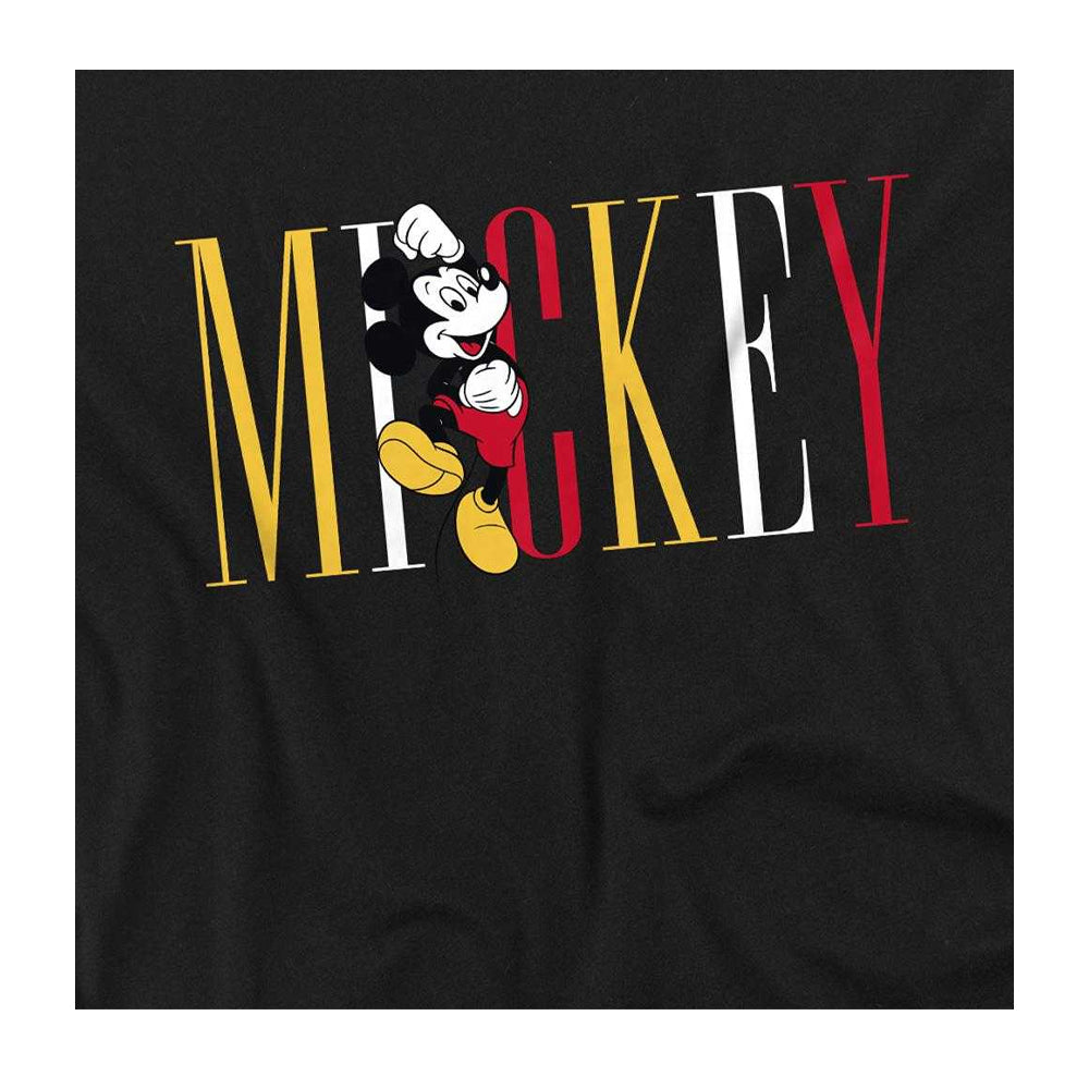Black - Side - Disney Childrens-Kids Mickey Mouse Multicolour Name Sweatshirt