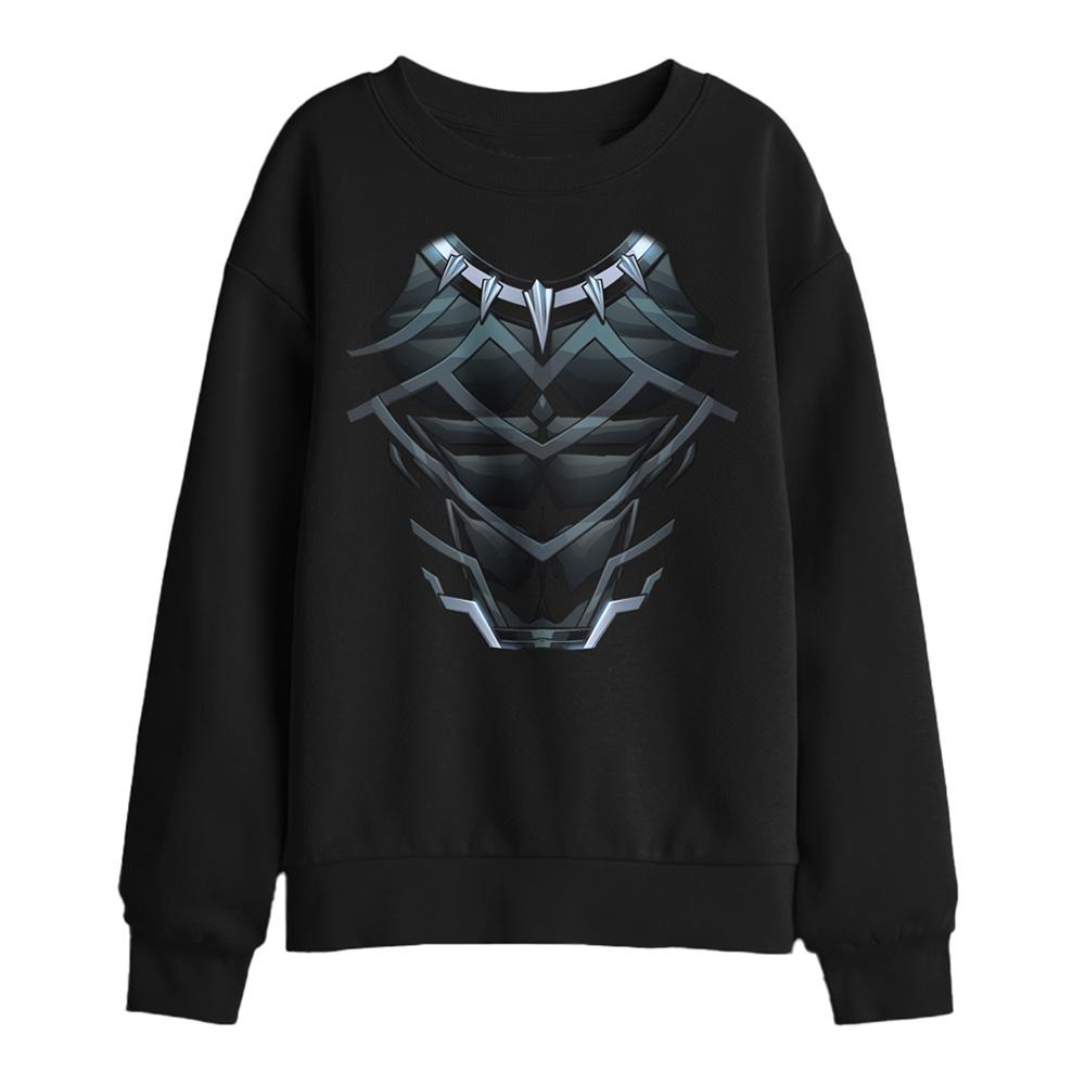 Black - Front - Black Panther Childrens-Kids Costume Sweatshirt