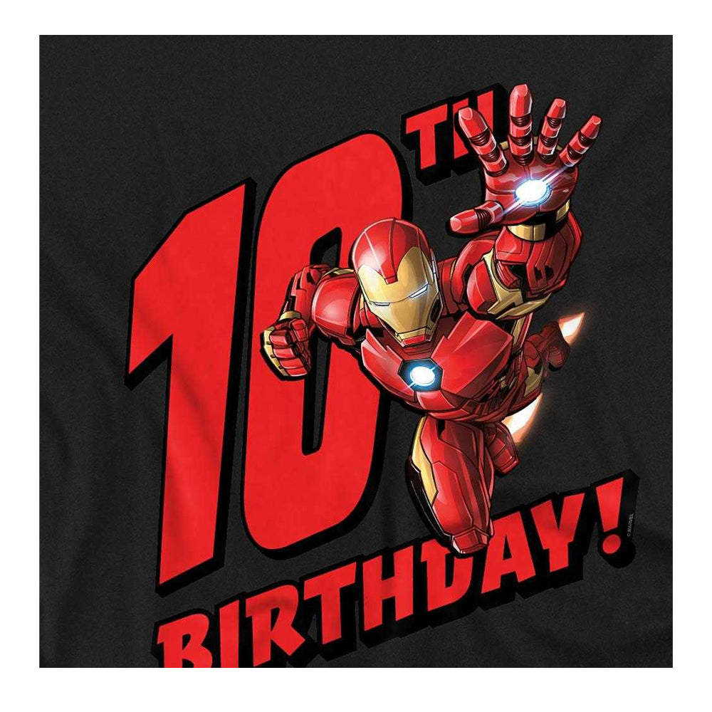 Black - Side - Iron Man Childrens-Kids 10th Birthday Sweatshirt