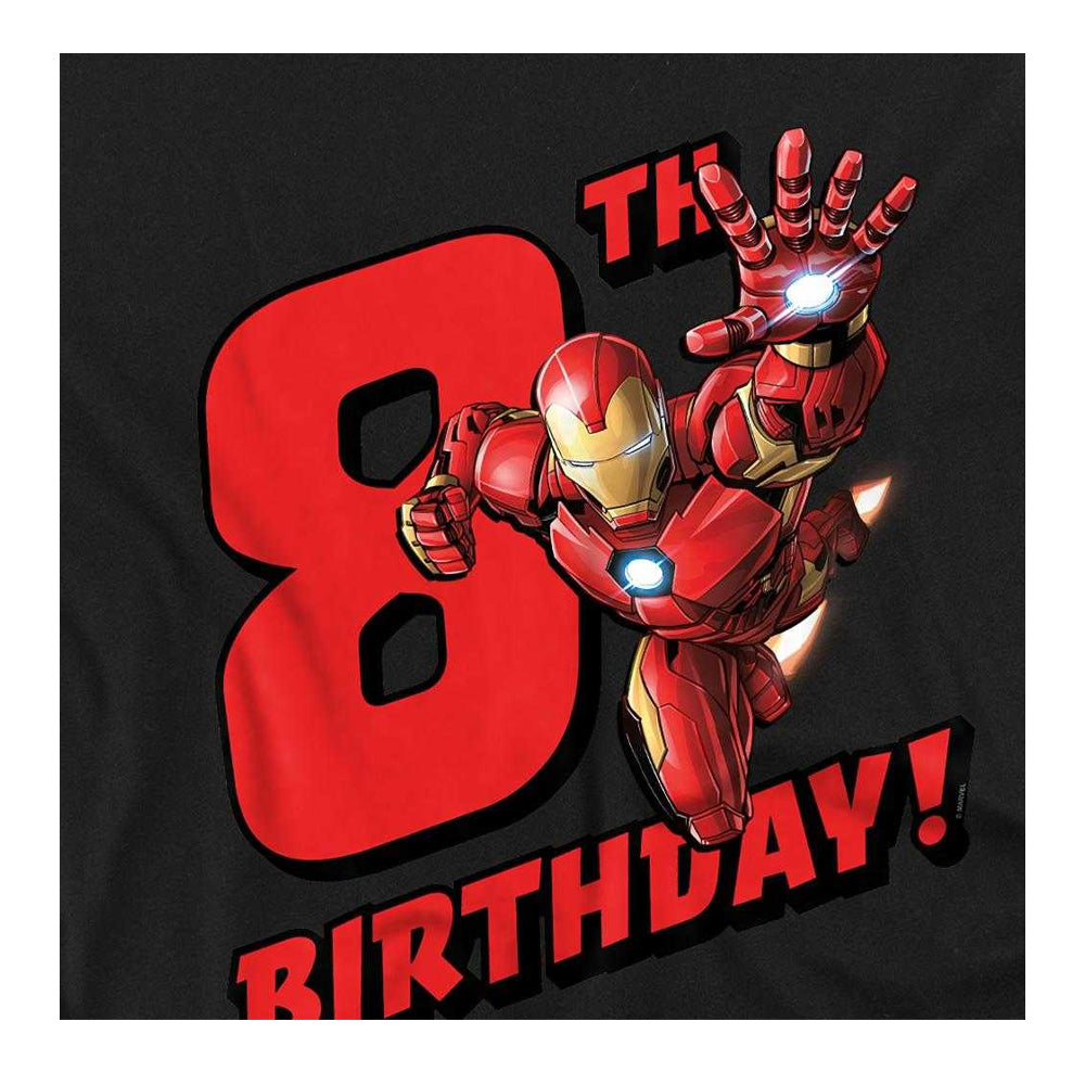 Black - Side - Iron Man Childrens-Kids 8th Birthday Sweatshirt