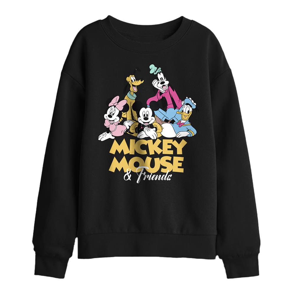 Black - Front - Disney Childrens-Kids Mickey Mouse & Friends Sweatshirt