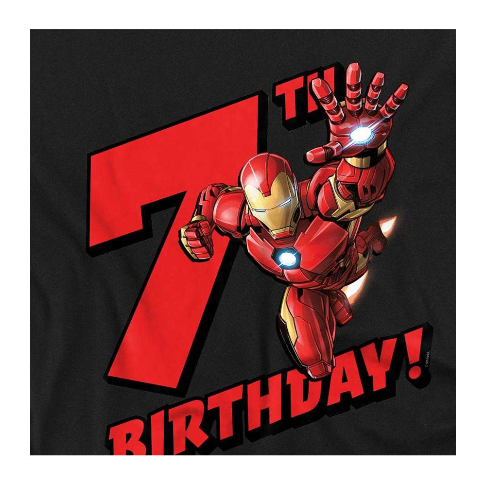 Black - Side - Iron Man Childrens-Kids 7th Birthday Sweatshirt