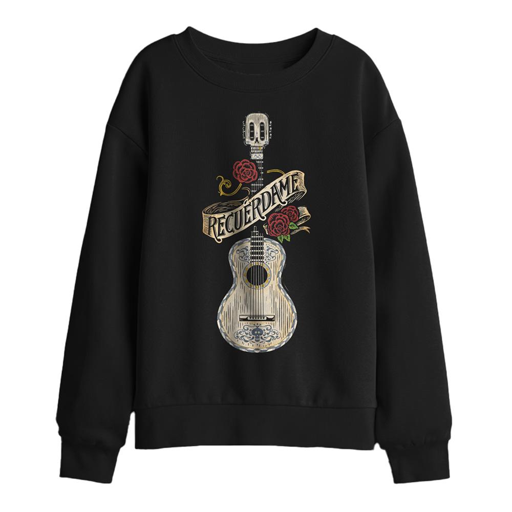 Black - Front - Coco Childrens-Kids Recuerdame Ernesto´s Famous Guitar Sweatshirt
