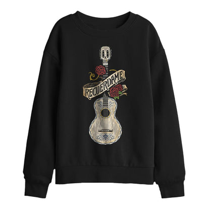 Black - Front - Coco Childrens-Kids Recuerdame Ernesto´s Famous Guitar Sweatshirt