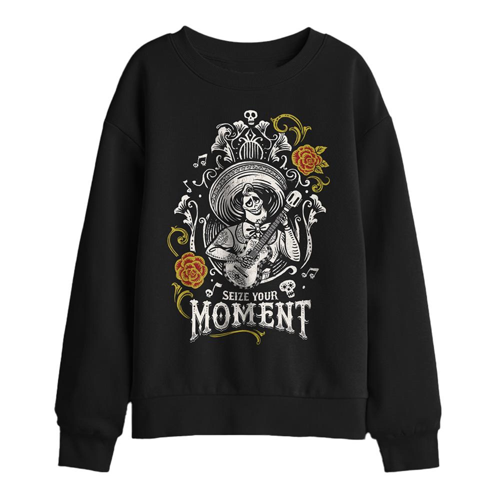 Black - Front - Coco Childrens-Kids Seize Your Moment Ernesto de la Cruz Sweatshirt