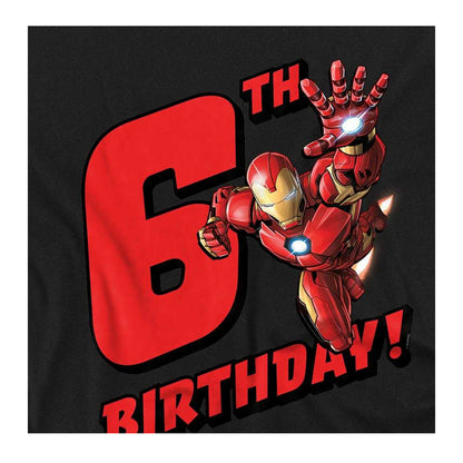 Black - Side - Iron Man Childrens-Kids 6th Birthday Sweatshirt