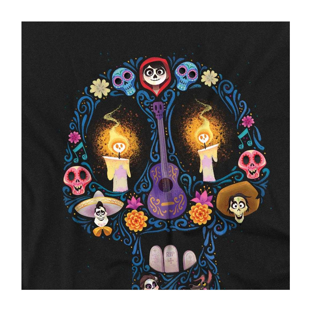 Black - Side - Coco Childrens-Kids Ernesto Miguel Hector Skull Day Of The Dead Sweatshirt