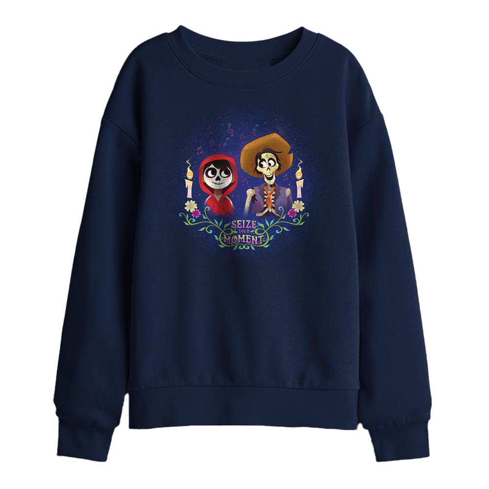 Navy - Front - Coco Childrens-Kids Seize Your Moment Miguel & Hector Sweatshirt