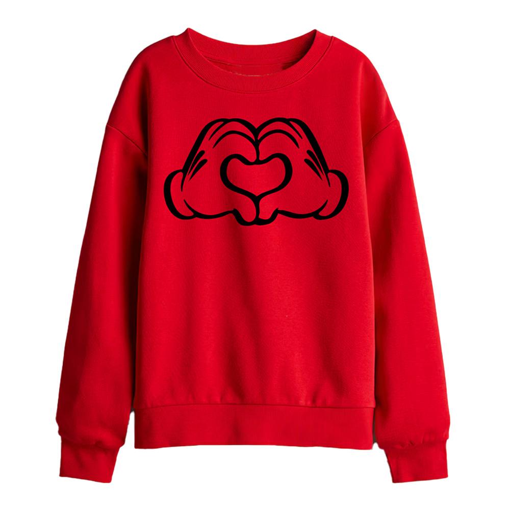 Red - Front - Disney Childrens-Kids Love Hands Sweatshirt