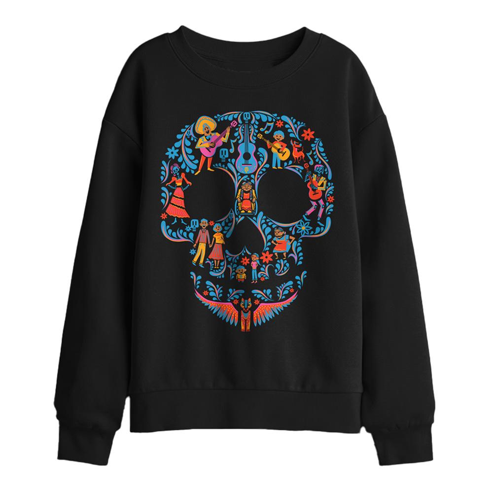 Black - Front - Coco Childrens-Kids Rivera Family Skull Day Of The Dead Sweatshirt