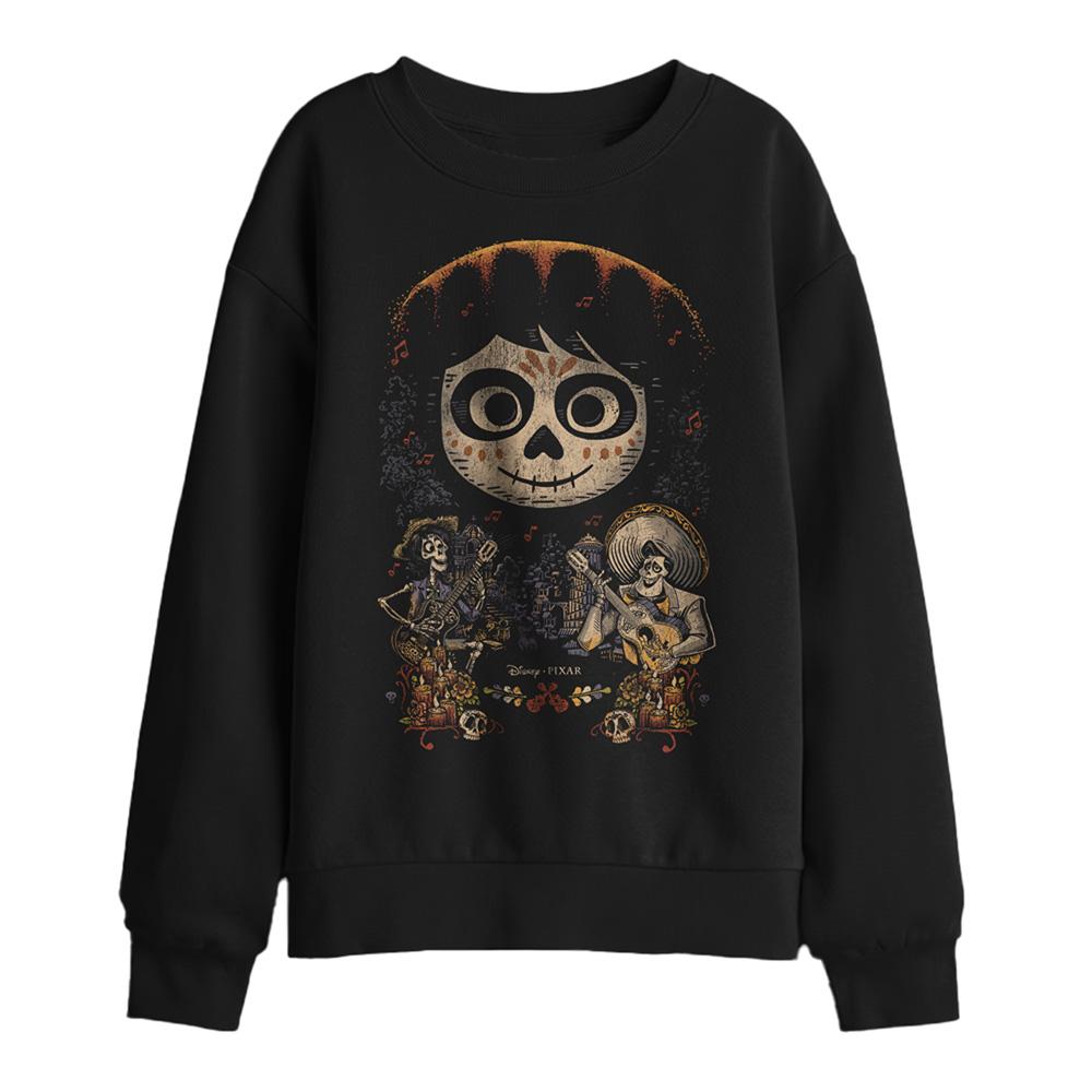 Black - Front - Coco Childrens-Kids Ernesto Miguel Hector Painted Poster Sweatshirt