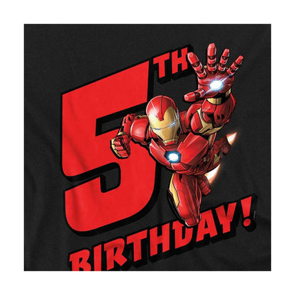 Black - Side - Iron Man Childrens-Kids 5th Birthday Sweatshirt