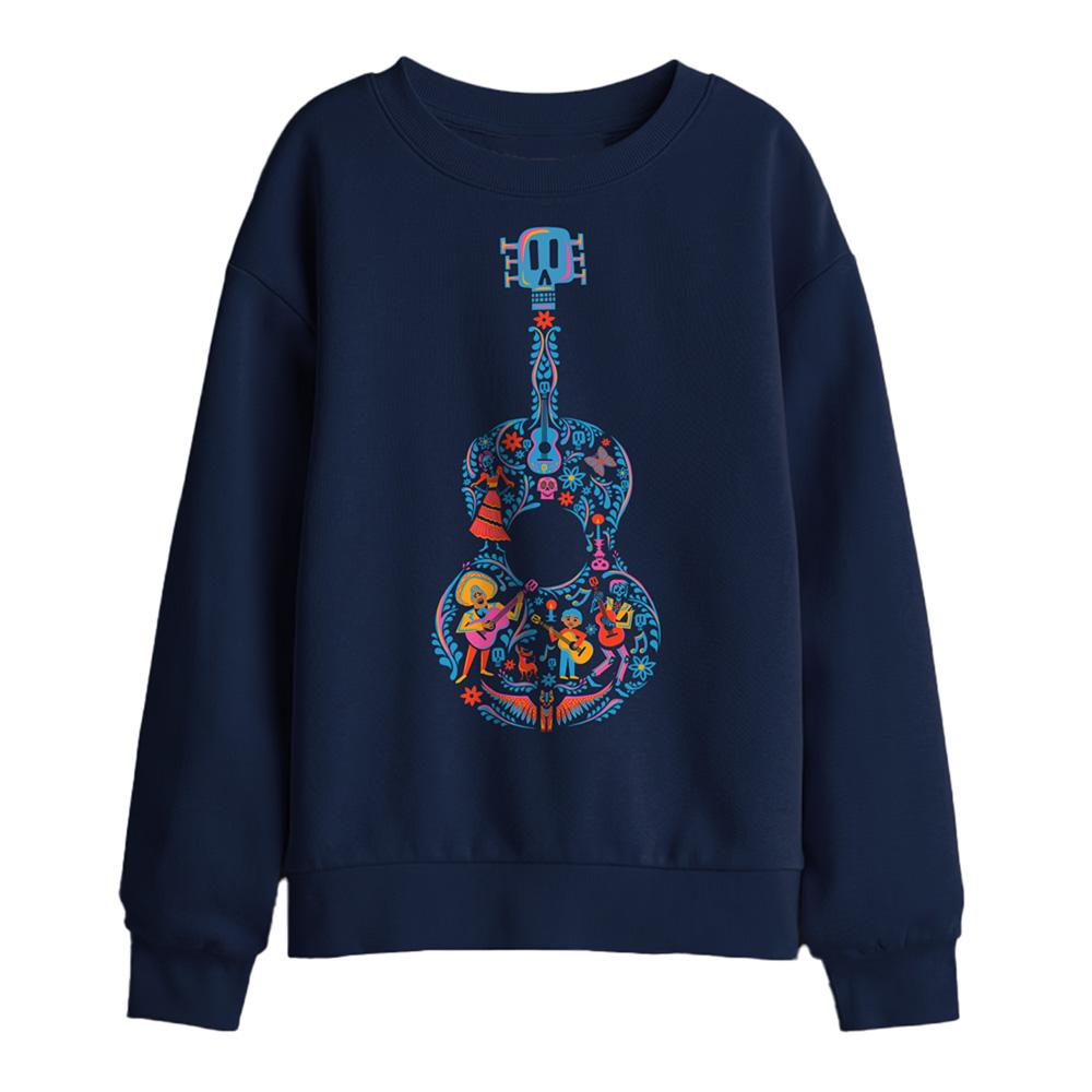 Navy - Front - Coco Childrens-Kids Ernesto Miguel Hector Guitar Sweatshirt