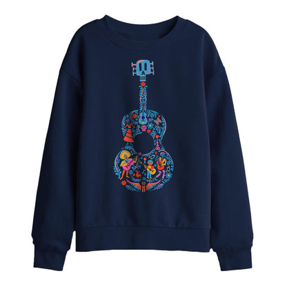 Navy - Front - Coco Childrens-Kids Ernesto Miguel Hector Guitar Sweatshirt