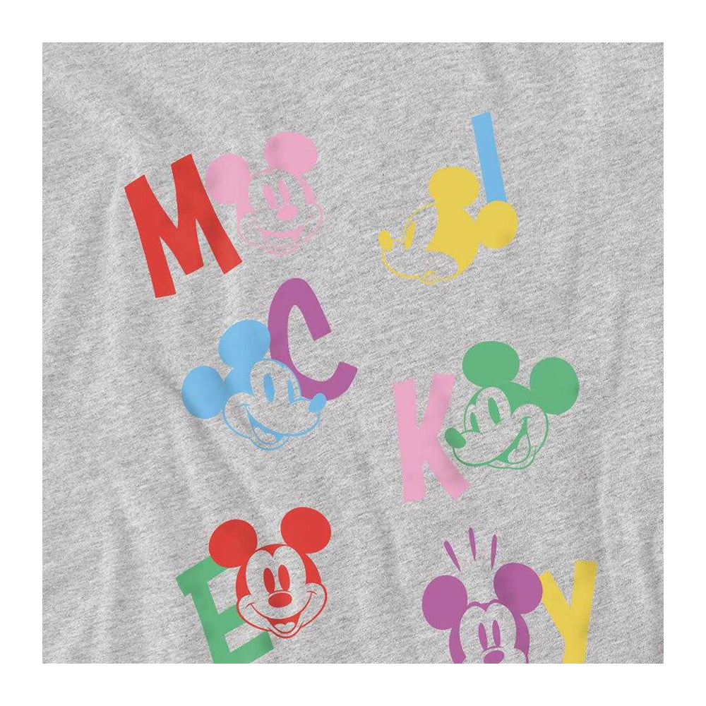 Athletic Heather - Side - Disney Childrens-Kids Mickey Mouse Letters Sweatshirt