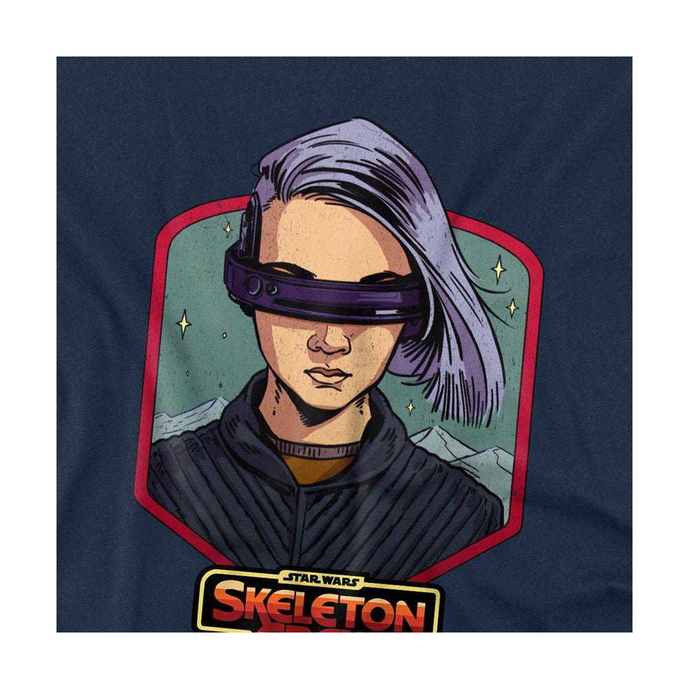 Navy - Side - Star Wars: Skeleton Crew Childrens-Kids KB Badge Sweatshirt