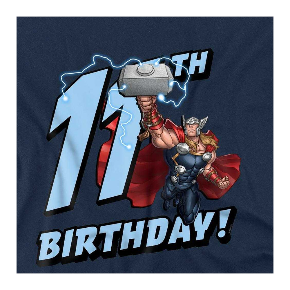 Navy - Side - Thor Childrens-Kids 11th Birthday Sweatshirt