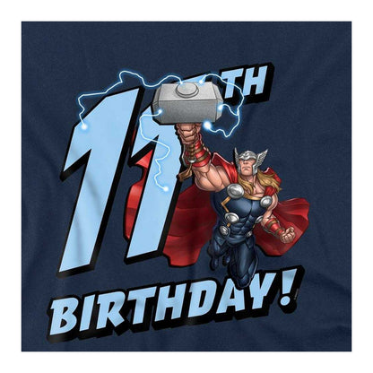 Navy - Side - Thor Childrens-Kids 11th Birthday Sweatshirt