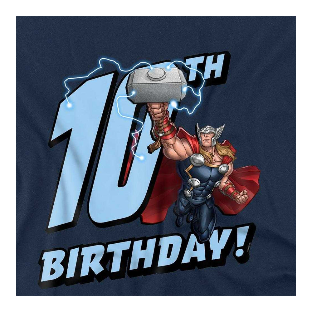 Navy - Side - Thor Childrens-Kids 10th Birthday Sweatshirt