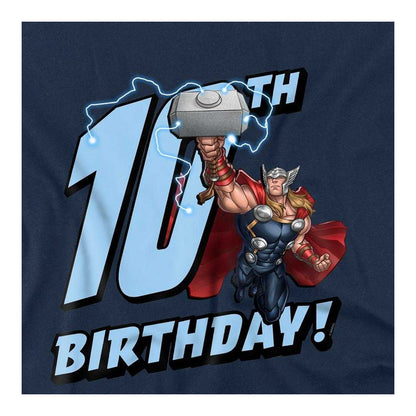 Navy - Side - Thor Childrens-Kids 10th Birthday Sweatshirt