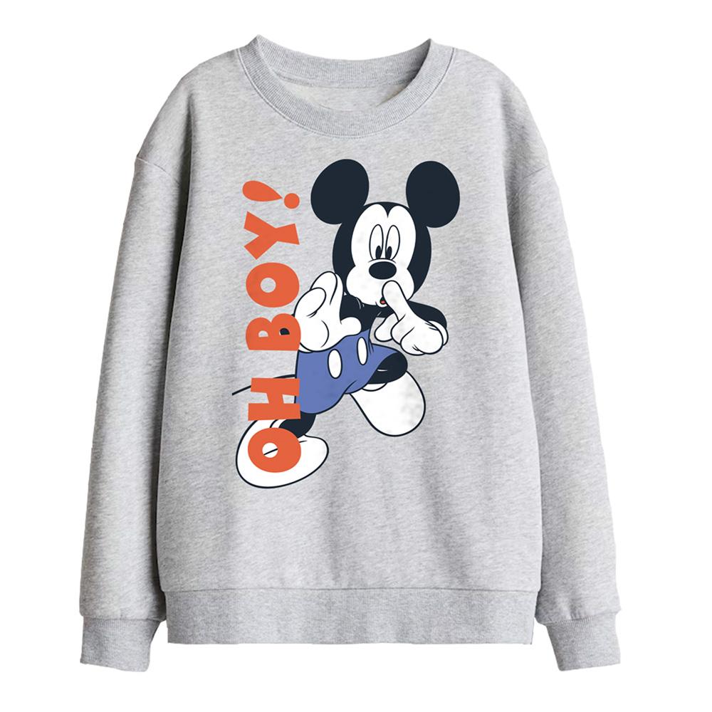 Athletic Heather - Front - Disney Childrens-Kids Oh Boy! Mickey Mouse Sweatshirt