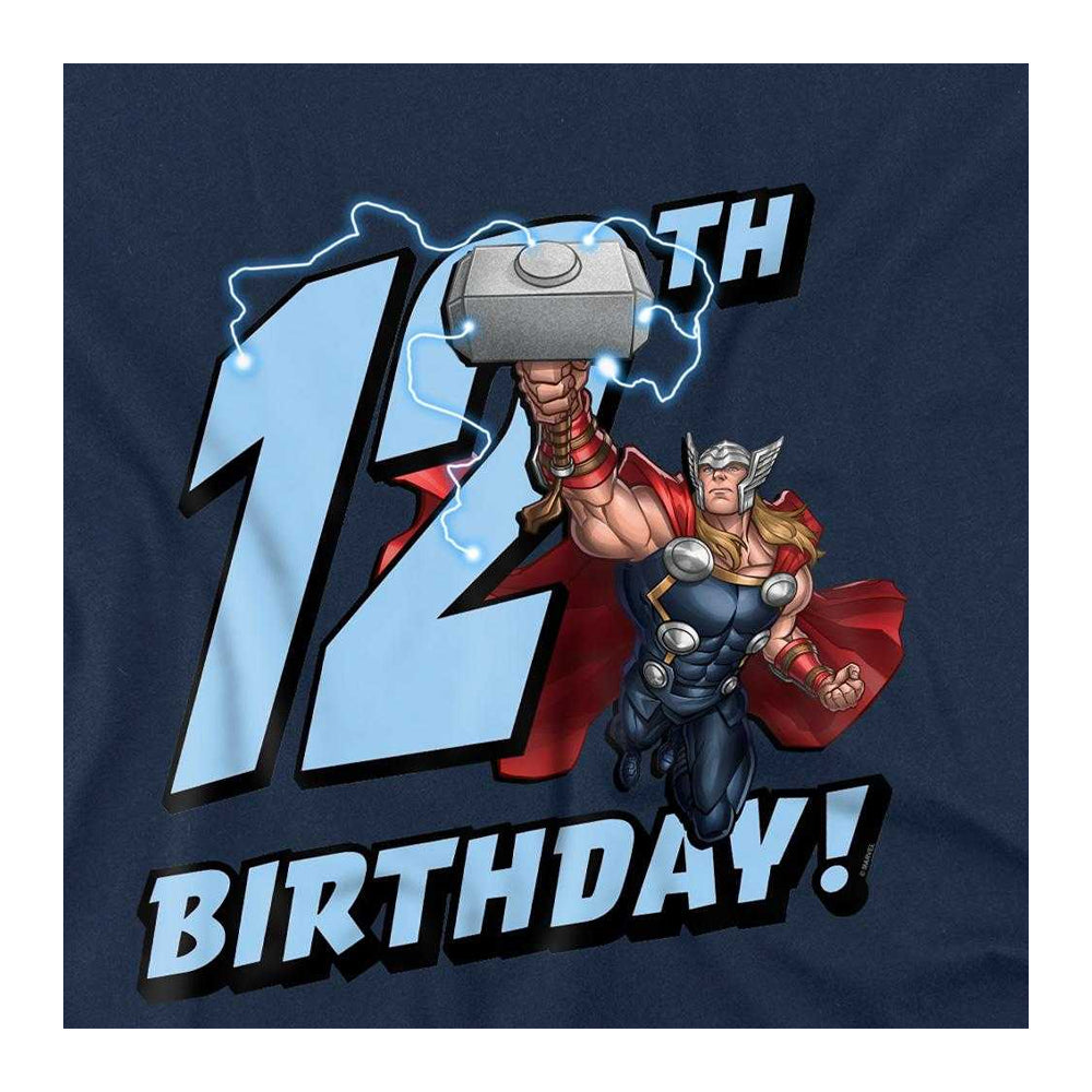 Navy - Side - Thor Childrens-Kids 12th Birthday Sweatshirt