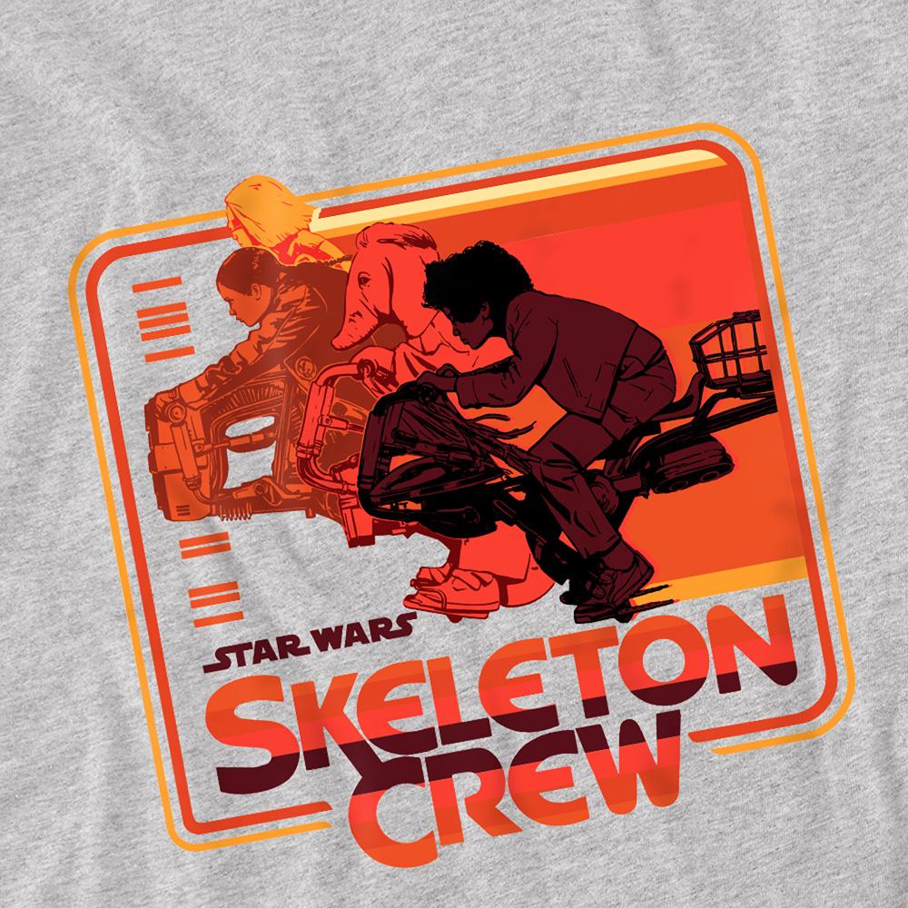 Athletic Heather - Back - Star Wars: Skeleton Crew Childrens-Kids Retro Badge Sweatshirt