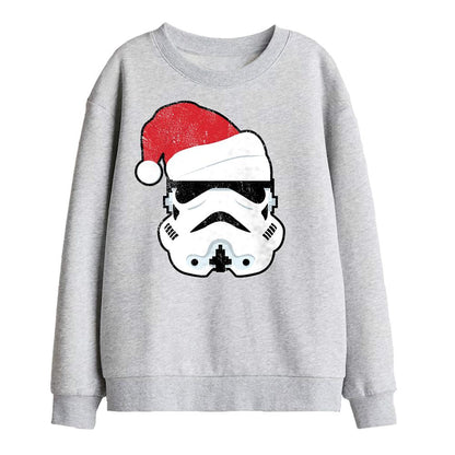 Athletic Heather - Front - Star Wars Childrens-Kids Stormtrooper Santa Christmas Sweatshirt