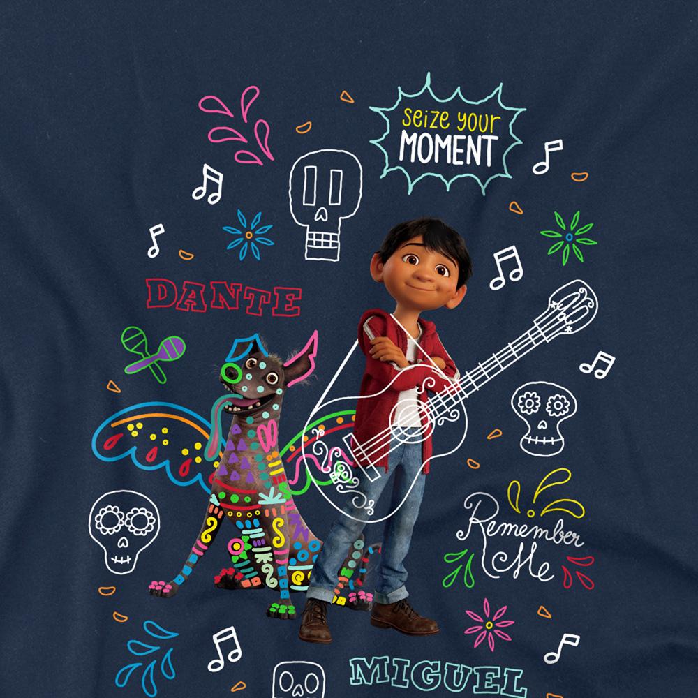Navy - Back - Coco Childrens-Kids Movie Quotes And Colorful Doodles Miguel Dante Sweatshirt