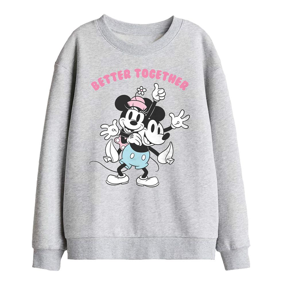 Athletic Heather - Front - Disney Childrens-Kids Better Together Mickey & Minnie Mouse Sweatshirt