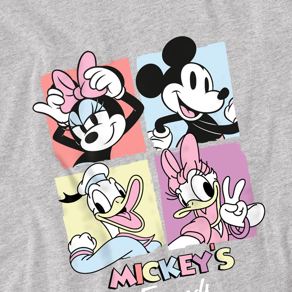 Athletic Heather - Back - Disney Childrens-Kids Friend Mickey Mouse Squares Sweatshirt