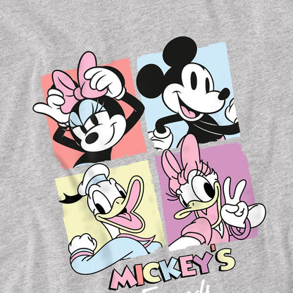 Athletic Heather - Back - Disney Childrens-Kids Friend Mickey Mouse Squares Sweatshirt