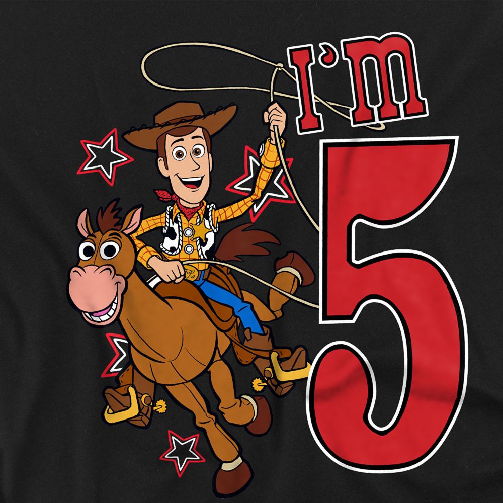 Black - Back - Toy Story Childrens-Kids I´m 5 Woody Birthday Sweatshirt