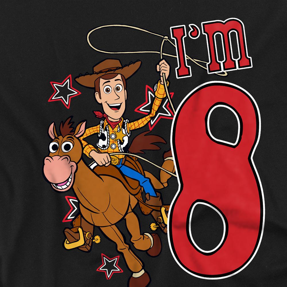 Black - Back - Toy Story Childrens-Kids I´m 8 Woody Birthday Sweatshirt