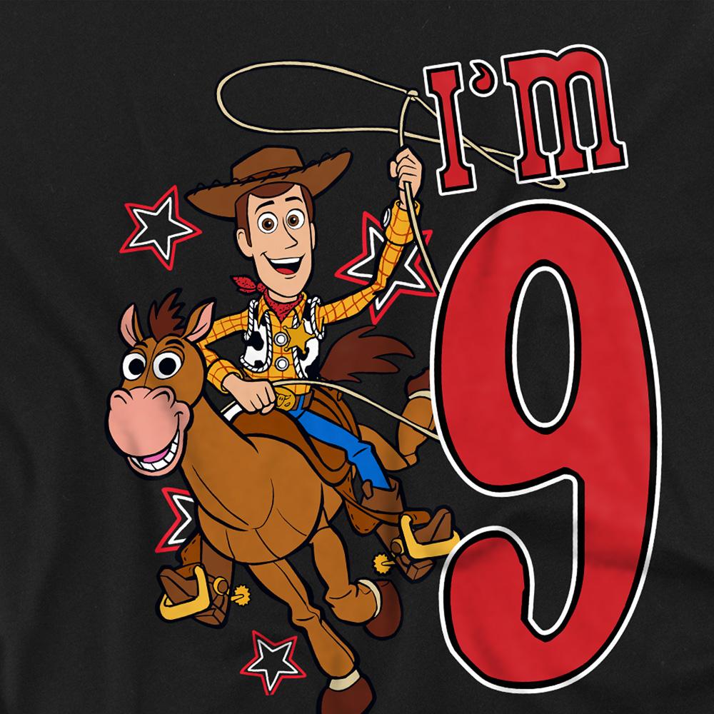 Black - Back - Toy Story Childrens-Kids I´m 9 Woody Birthday Sweatshirt