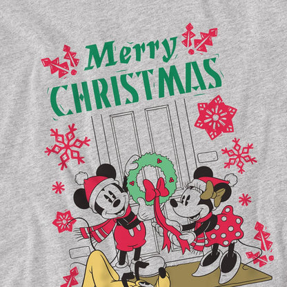 Athletic Heather - Back - Disney Childrens-Kids Mickey & Minnie Mouse Wreath Christmas Sweatshirt