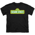 Black - Front - Sesame Street Childrens-Kids Logo T-Shirt