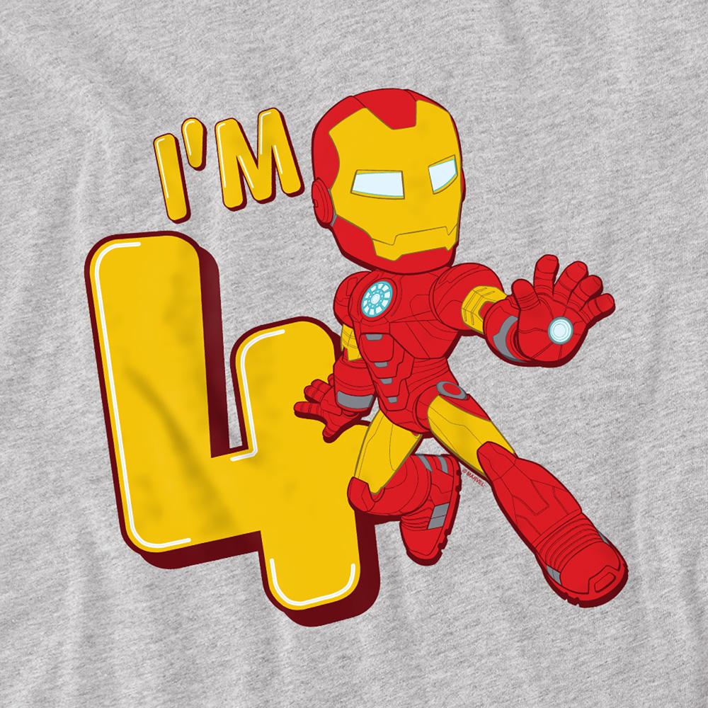 Athletic Heather - Back - Iron Man Childrens-Kids Cute 4th Birthday Sweatshirt