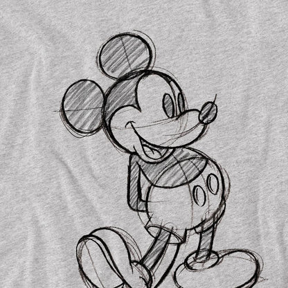 Athletic Heather - Back - Disney Childrens-Kids Mickey Sketch Sweatshirt