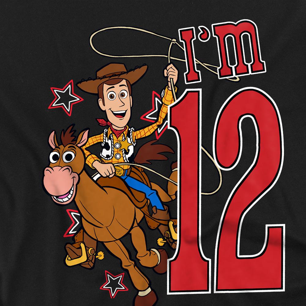 Black - Back - Toy Story Childrens-Kids I´m 12 Woody Birthday Sweatshirt