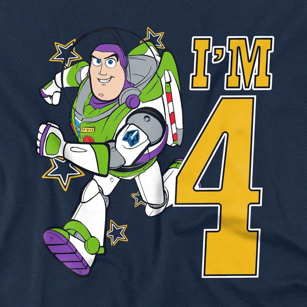 Navy - Back - Toy Story Childrens-Kids I´m 4 Buzz Lightyear Birthday Sweatshirt