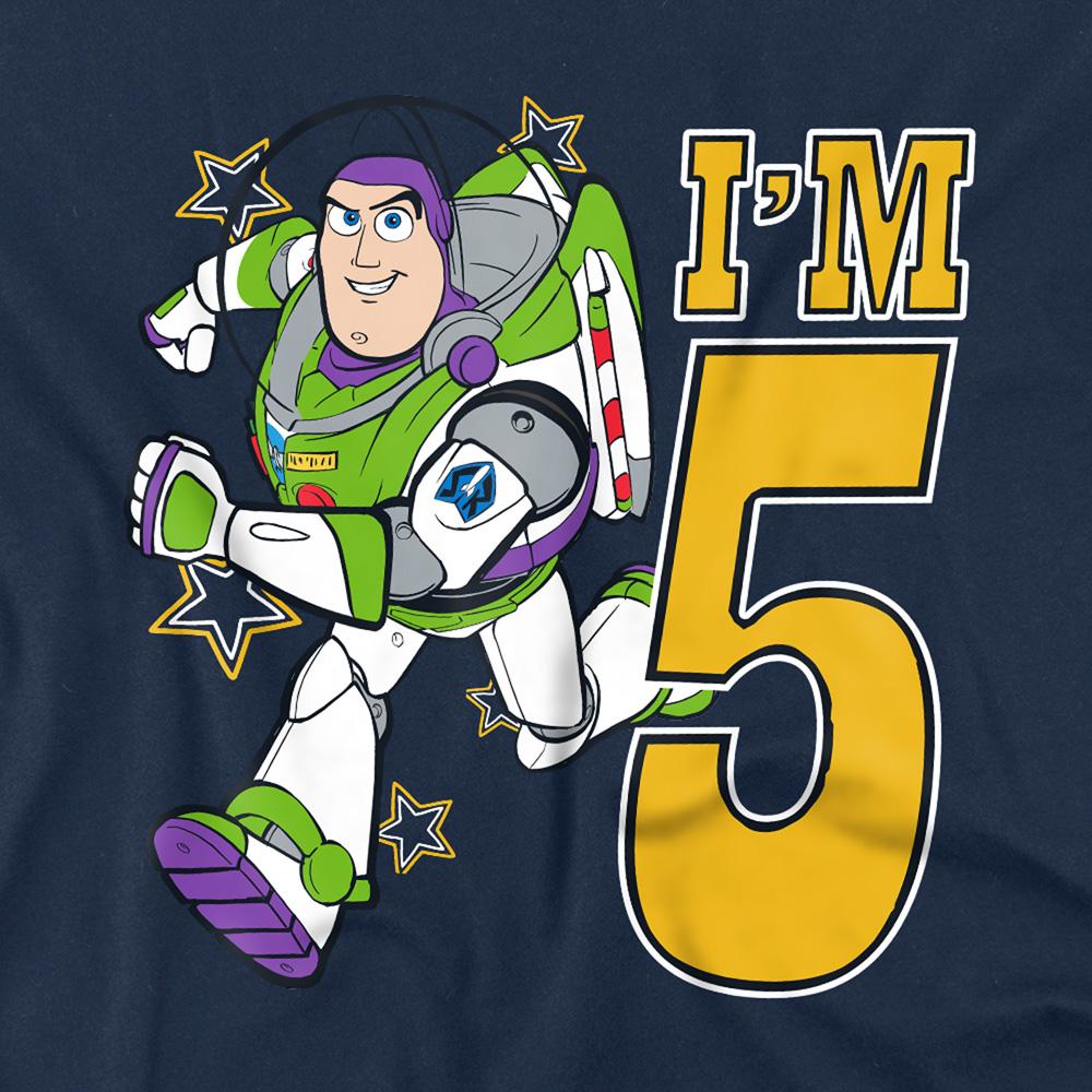 Navy - Back - Toy Story Childrens-Kids I´m 5 Buzz Lightyear Birthday Sweatshirt