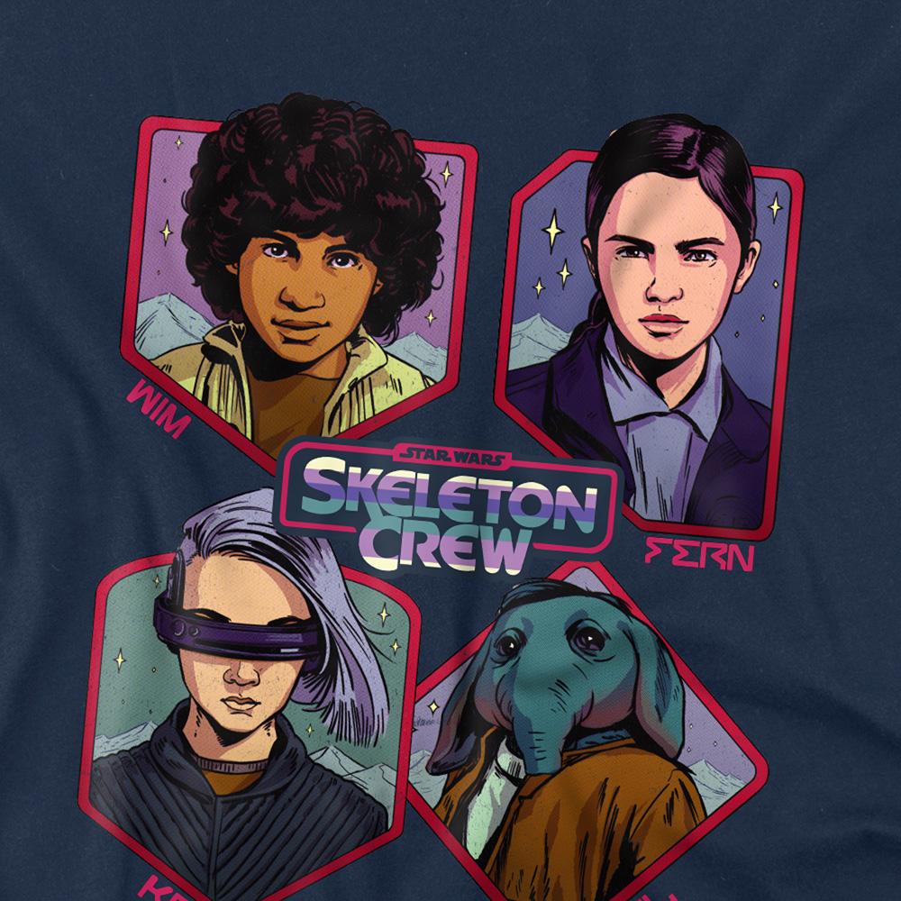 Navy - Back - Star Wars: Skeleton Crew Childrens-Kids Badge Sweatshirt