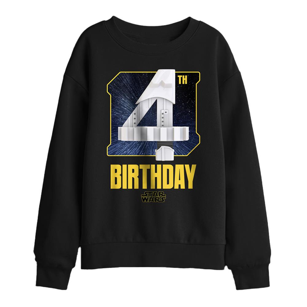 Black - Front - Star Wars Childrens-Kids Stormtrooper 4th Birthday Sweatshirt