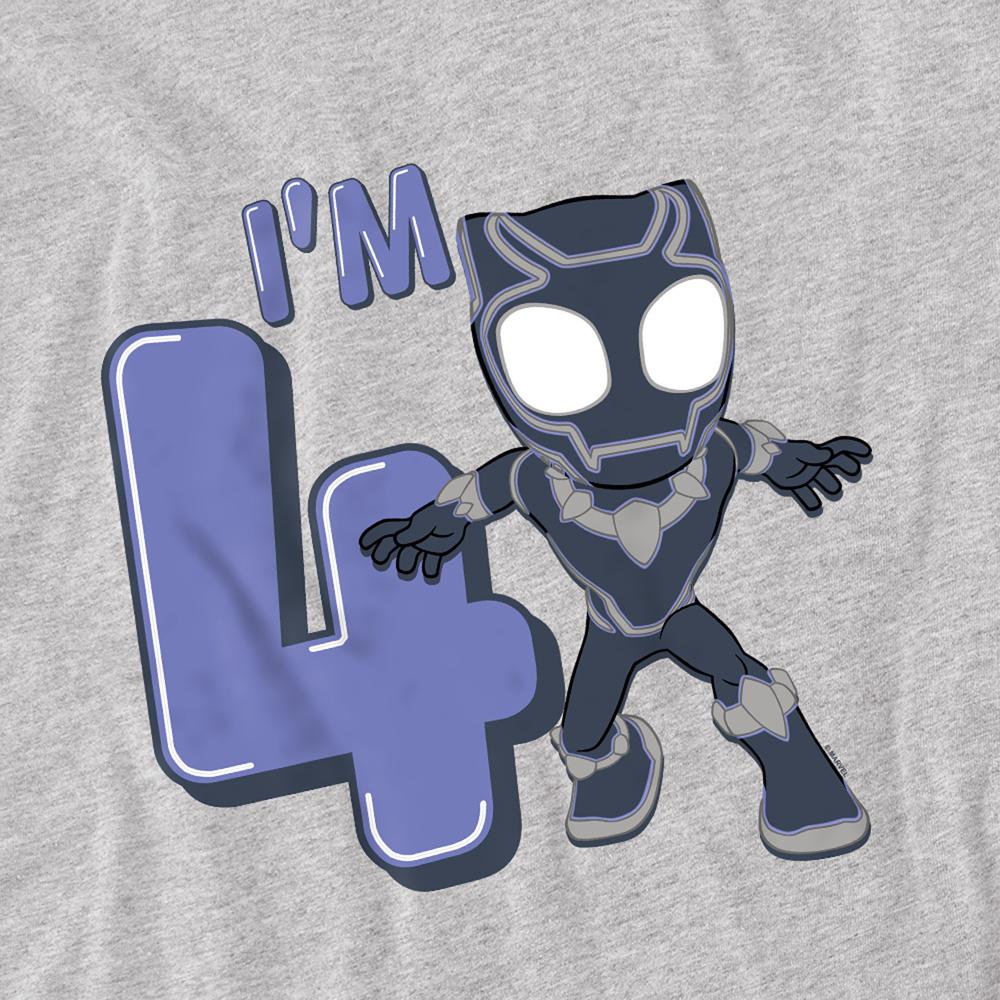Athletic Heather - Back - Black Panther Childrens-Kids Cute 4th Birthday Sweatshirt