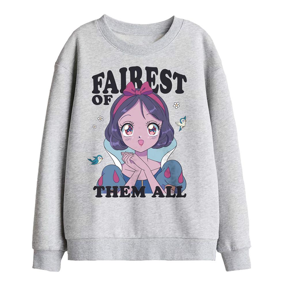 Athletic Heather - Front - Snow White And The Seven Dwarfs Childrens-Kids Fairest Of Them All Sweatshirt