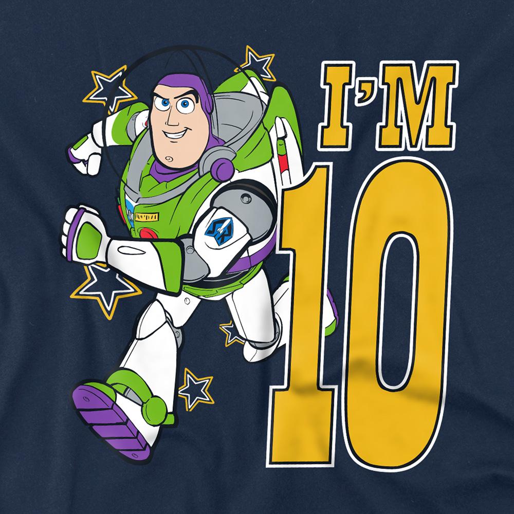 Navy - Back - Toy Story Childrens-Kids I´m 10 Buzz Lightyear Birthday Sweatshirt