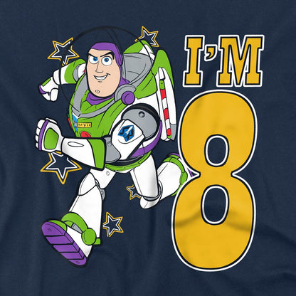 Navy - Back - Toy Story Childrens-Kids I´m 8 Buzz Lightyear Birthday Sweatshirt