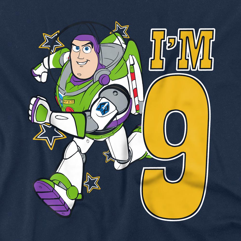 Navy - Back - Toy Story Childrens-Kids I´m 9 Buzz Lightyear Birthday Sweatshirt