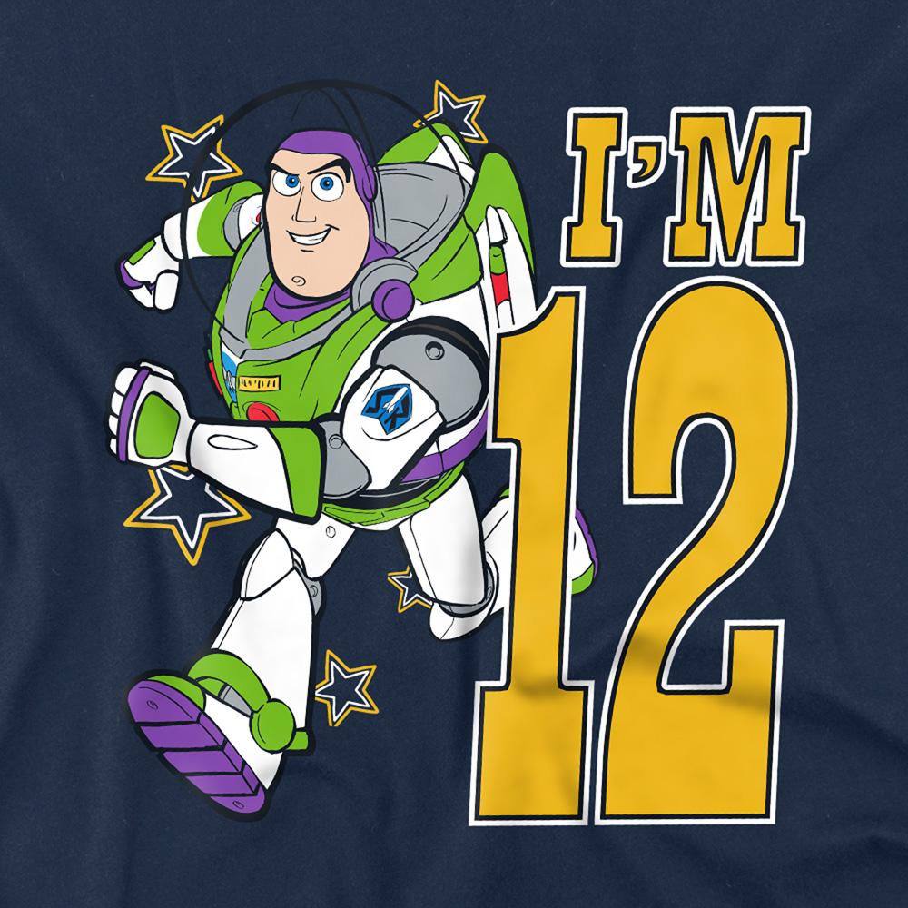 Navy - Back - Toy Story Childrens-Kids I´m 12 Buzz Lightyear Birthday Sweatshirt